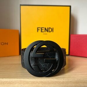 Gucci Belt with Black Interlocking G Buckle